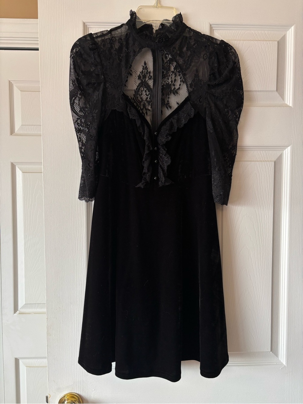 Killstar Black Lace and Velvet Cut Out Dress